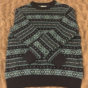 Croft and Barrow Knitted Blue and Black Sweater - Size Medium